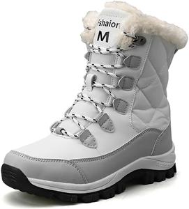 Женские зимние ботинки Cydmoty с молнией, теплые и противоскользящие, Grey