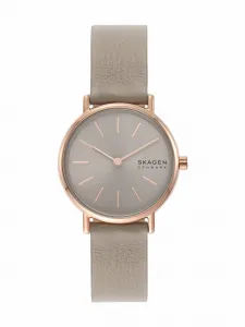 Женские аналоговые часы Skage с кожаным ремешком SKW3060 Skagen, цвет Gray Stone