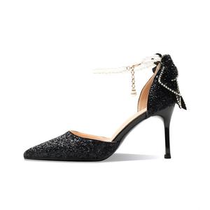 Туфли на тонком каблуке высотой 8 см для женщин RoseDoris, Black