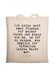 Сумка-шоппер. Я сижу уже два... с поговоркой в кремовом цвете. Mr. & Mrs. Panda