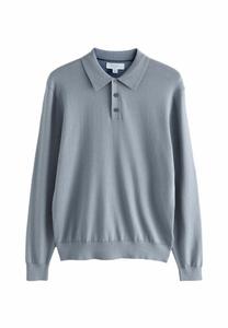 Поло Next SLIM FIT RICH LONG SLEEVE, Slate Blue/Blue