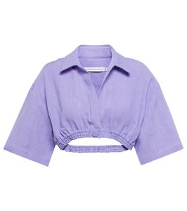 Льняной топ с вырезом Christopher Esber, Lilac