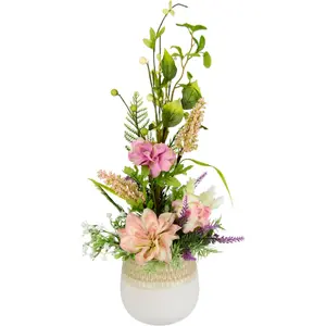 И.ГЕ.А. Искусственный цветок «Композиция из гортензий и георгинов» I.Ge.A., розовый