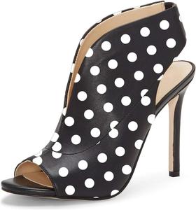 Женские туфли YDN с открытым носком, ремешком на пятке, высоким каблуком-стилето, сандалии, ботильоны с вырезами для вечеринки и офиса, размеры 4-15 США, Black Polka Dots