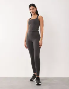 4505 Дымчато-серые леггинсы для спортзала с завышенной талией и внутренним карманом Hourglass Icon active bumculpt