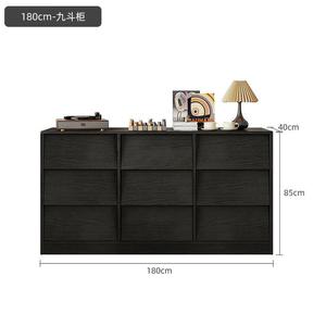 Yu Senyi Комод 180 см для спальни и гостиной, настенный, 9 ящиков, черный, с усиленной задней стенкой
