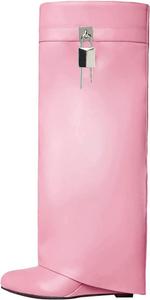 Женские высокие сапоги Arqa выше колена с отворотом, на скрытой танкетке, сапоги-акулы, сапоги без застежки с широкой голенью, модные вечерние ботильоны с округлым носком