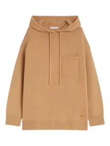 Свитер с капюшоном и карманом Max Mara, коричневый