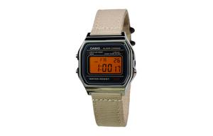 CASIO Мужские часы Retrofit Series с кварцевым механизмом и нейлоновым ремешком, черный циферблат