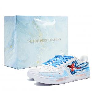 XTEP Кроссовки Air Force One с низким верхом, противоскользящие, износостойкие, мужские, белые, синие, красные