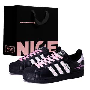 Adidas Originals Superstar износостойкие и легкие низкие кроссовки для скейтбординга унисекс pink