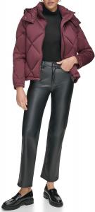 Женская куртка-пуховик Calvin Klein стеганая с ромбовидным узором, бордовый