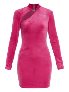 Мини-платье с длинными рукавами и вырезами Versace Jeans Couture, розовый