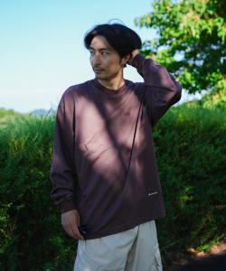 Футболка с длинными рукавами из гибридной шерсти в полоску и сетчатым рисунком