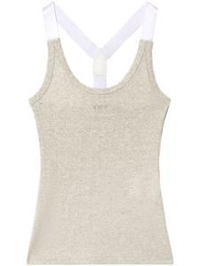 Off-White топ в рубчик, серебряный