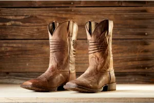 Мужские кожаные вестерн-бутсы Ariat Circuit Patriot, серый