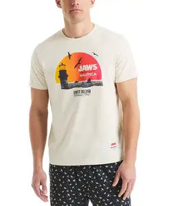 Футболка с принтом JAWS x Men's Classic-Fit Nautica, коричневый/бежевый