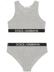 Комплект нижнего белья с логотипом Dolce & Gabbana Kids, серый