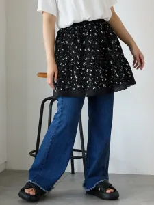 Мини-юбка с присборенным верхом и разнообразным узором