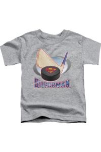 Футболка с коротким рукавом для детей с принтом хоккейной клюшки Superman Gildan, Athletic Heather