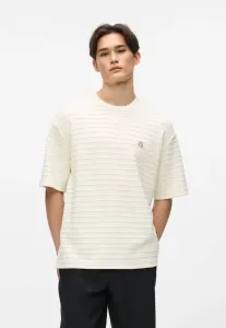 Футболка ikon в полоску с текстурной отделкой Karl Lagerfeld, Cannoli Cream