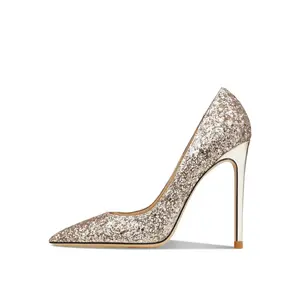 Женские туфли на тонком каблуке, золотистого цвета Siwei, Gold
