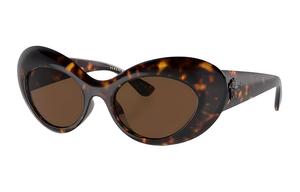 VERSACE Солнцезащитные очки овальной формы Eyewear Oval Frame, Tortoiseshell