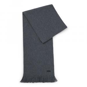 Шарф из шерсти мериноса, связанный рашель BOSS, серый