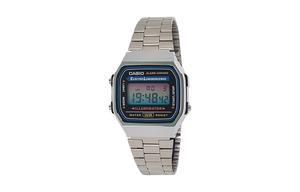 CASIO Мужские часы Retrofit Series с кварцевым механизмом, стальной браслет, черный циферблат