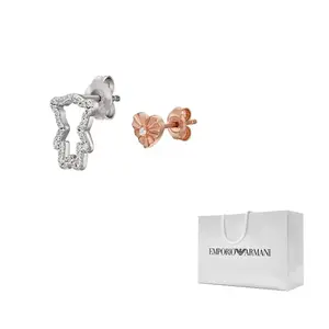 Emporio Armani Серьги-гвоздики из стерлингового серебра для женщин