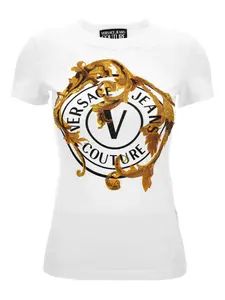 Футболка с логотипом в стиле барокко Versace Jeans Couture, белый