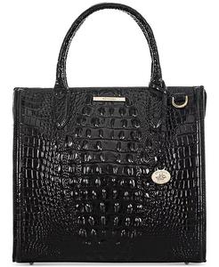 Сумка-портфель Caroline Melbourne из тисненой кожи Brahmin, черный