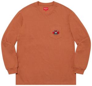 Футболка Supreme Vampire Boy Long-Sleeve Pocket Tee 'Rust', коричневый