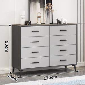 Mikemijia Комод 120х40х89 см для спальни и гостиной, настенный, 8 ящиков, серый, современный дизайн, услуга бесплатной установки