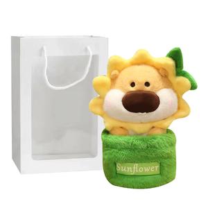 Креативный милый цветочный горшок с дизайном хомяка Плюшевая кукла 25см/35см/45см высота MERCONSER, зеленый