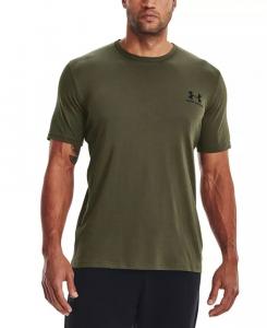 Мужская футболка в спортивном стиле с коротким рукавом и левой грудью Under Armour, зеленый