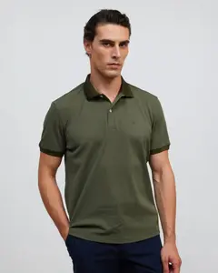 Мужское антивозрастное поло с коротким рукавом Sepiia, темно-зеленый