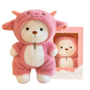 Милый и очаровательный трансформирующийся ягненок, шарнирные плюшевые мишки, высота 40см/30см Dolls and bears dance, розовый