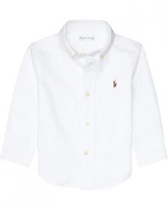 Рубашка Polo Ralph Lauren Kids Cotton Oxford Sport Shirt, белый