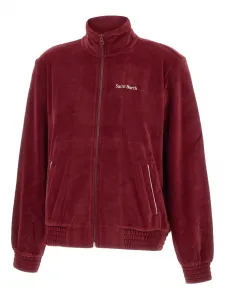 Вязаный свитер на молнии с вышитым логотипом Chenille Miriam Mc2 Saint Barth, красный