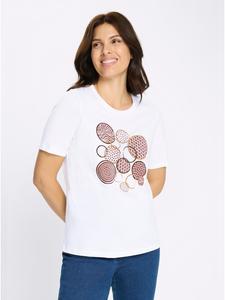 Sieh an! Футболка с короткими рукавами белого и красновато-коричневого цвета