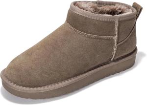 Женские ботильоны Project Cloud из 100% натуральной кожи - водоотталкивающие с стелькой из памяти формы, зимние ботинки для женщин - модная обувь и удобные женские ботильоны (Hippy), Mushroom Suede