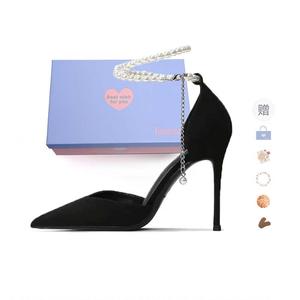 Xingdiman Тонкие каблуки на высоком каблуке 9 см женский подарочный набор — черная замша 7 см [подарочный набор] + подарок, цвет Black Suede 7CM[Gift Box Set]+Giveaway