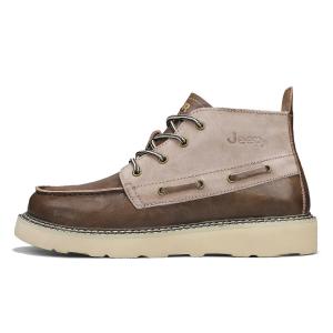 Ботинки Jeep комбинированные с декоративными люверсами, коричневый