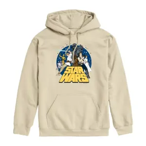 Мужской флисовый пуловер с капюшоном в стиле ретро Star Wars, бежевый