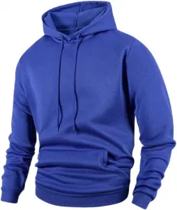 Мужская флисовая толстовка с капюшоном, утепленная, с длинным рукавом и круглым вырезом