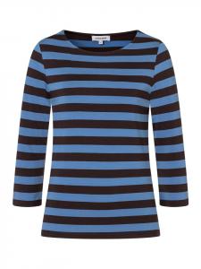 Мягкая полосатая рубашка с рукавами 3/4 в цвете эспрессо-коричневого зимнего синего цвета с обычными полосками из трикотажа More & More