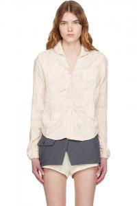 Open Yy Рубашка-Плед Off White с цветочным принтом