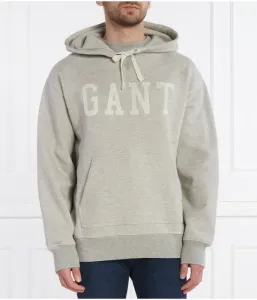 Свитшот с графическим принтом "Меланж" oversize fit Gant, серый