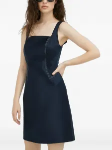 Мини-платье с квадратным вырезом и отделкой швами Samsoe Samsoe, синий